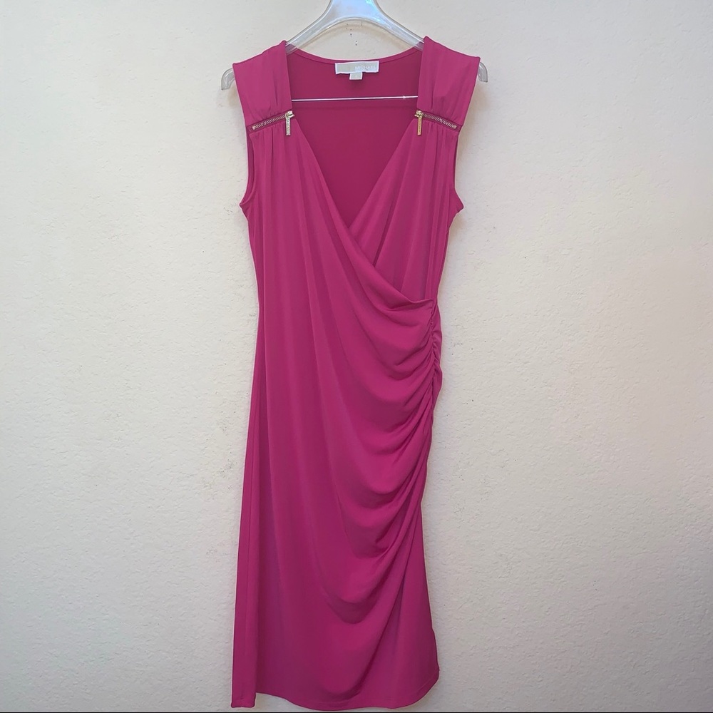 MICHAEL Michael Kors Pink Zipper Shoulder Dress B19/3 - Picture 3 of 11